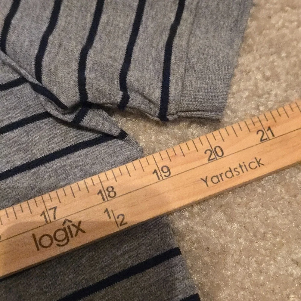 Polo Ralph Lauren Polo Shirt Mens Small Gray Blue Striped Pima Cotton Pony Logo